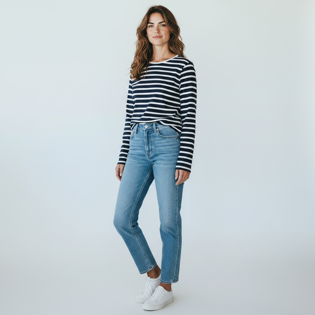 T-shirt Marin manche long 100% Coton